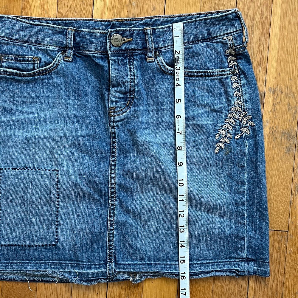 Eddie Bauer Size 4 Embroidered Embellished Denim Mini Skirt Jeans Skirt - Picture 8 of 8